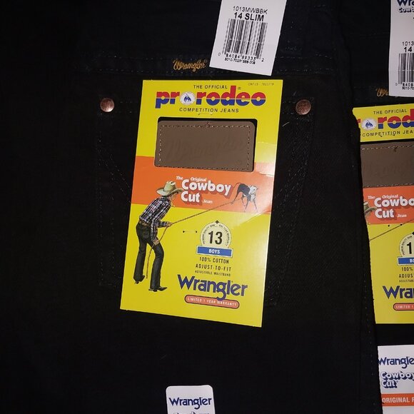 (3) Wrangler Pro Rodeo Boys Cowboy Cut Original Fit Jeans-14 slim fit. - Picture 3 of 5